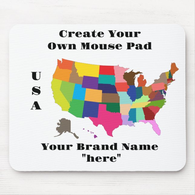 United-Staaten-Map-MultiColored Mousepad (Vorne)