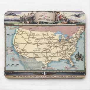 United Staaten Map Shipping the Skyway via Air Exp Mousepad