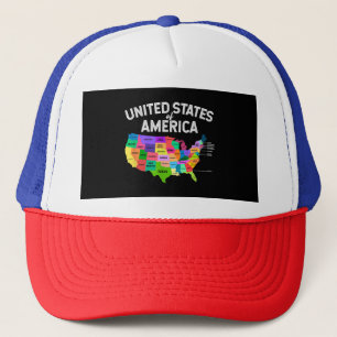 United Staaten Map T - Shirt US Reisegeschenk Truckerkappe