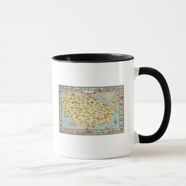 United Staaten Map Tasse (Rechts)