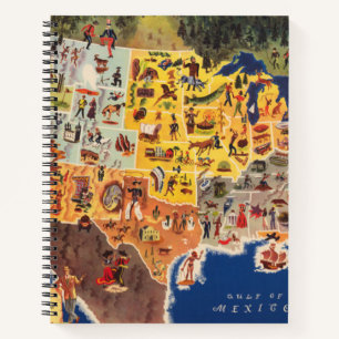 United Staaten Map - Urlaub und Spiel Notizbuch