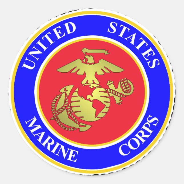 United Staaten Marine Corps Runder Aufkleber (Vorderseite)