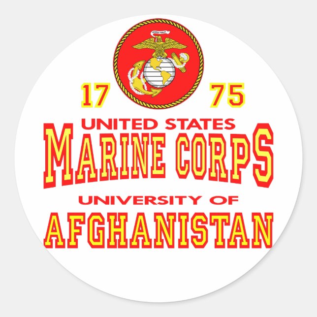 United Staaten Marine Corps University Afghanistan Runder Aufkleber (Vorderseite)