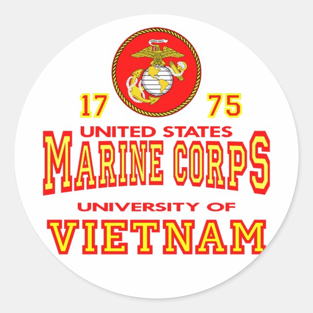 United Staaten Marine Corps University of Vietnam Runder Aufkleber (Vorderseite)