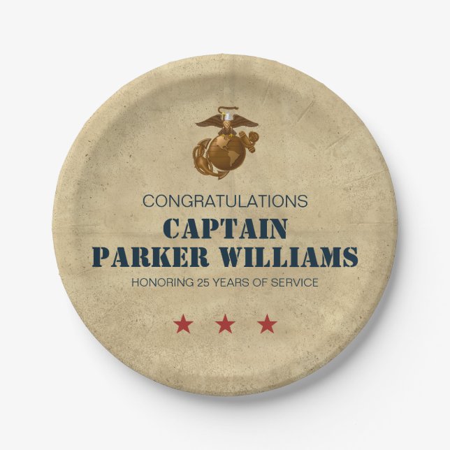 United Staaten Marines | Siegel 1 des Meereskorps Pappteller (Vorderseite)