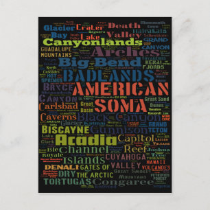 United Staaten National Parks Postkarte