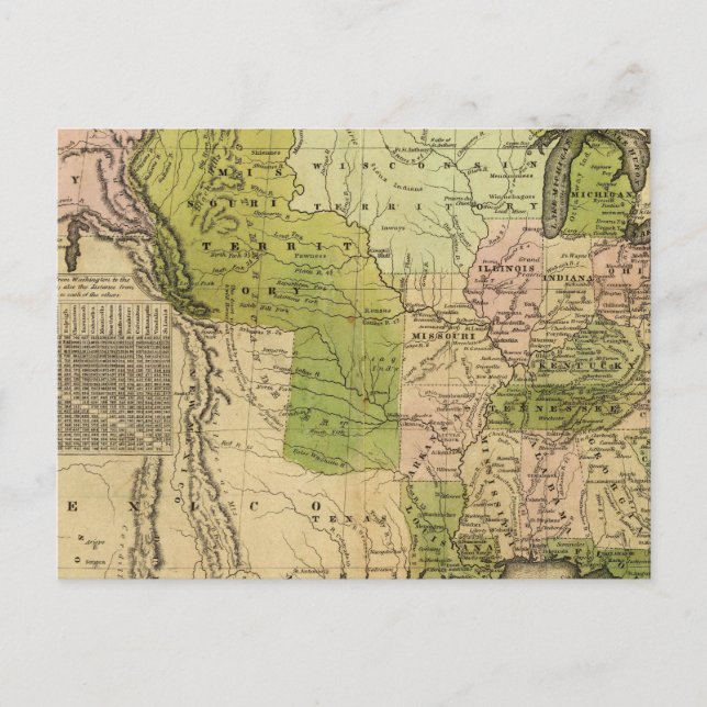 United Staaten Olney Map Postkarte (Vorderseite)