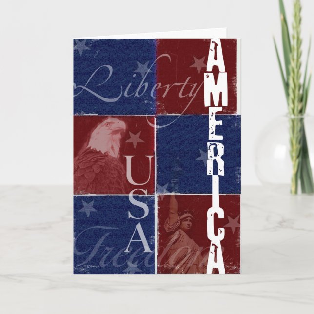 United Staaten Patriotic Greeting Card Dankeskarte (Vorderseite)