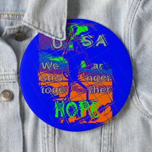 United Staaten Psychedelic Hope: Blue Unity Art Button