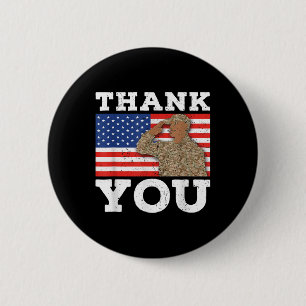 United Staaten Soldier Patriot Veteran US Flag Mem Button