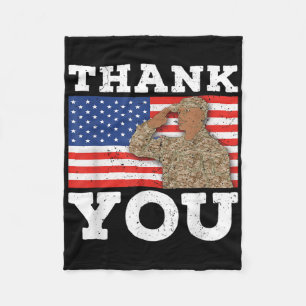 United Staaten Soldier Patriot Veteran US Flag Mem Fleecedecke