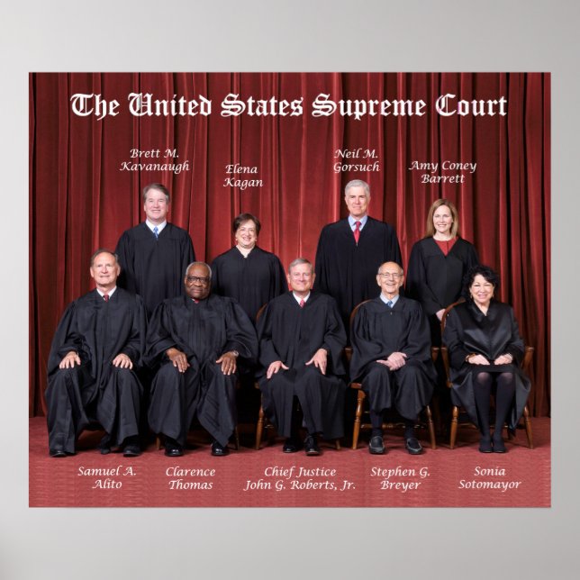 United Staaten Supreme Court Justices 2021 Poster (Vorne)