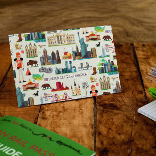 United Staaten Symbols Pattern Postkarte