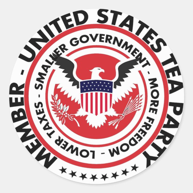 United Staaten Tea Party Runder Aufkleber (Vorderseite)