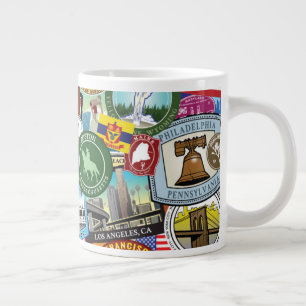 United Staaten Travel Sticker Pattern Jumbo-Tasse