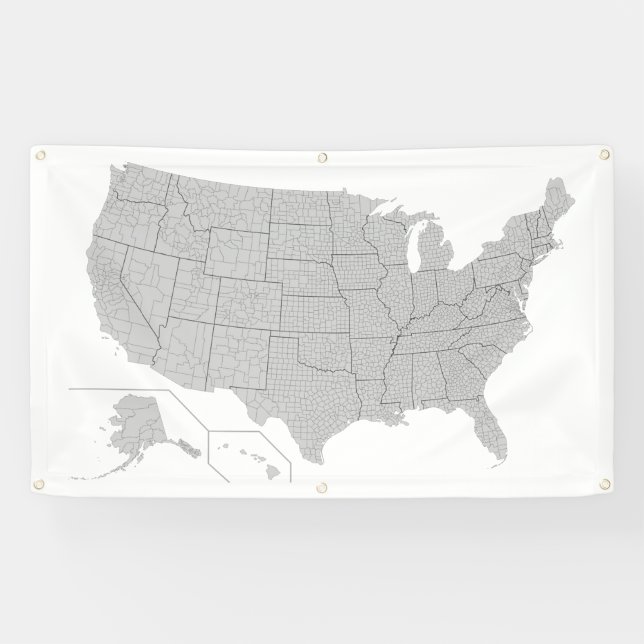 United Staaten verfolgt Landkreis Map Banner (Horizontal)