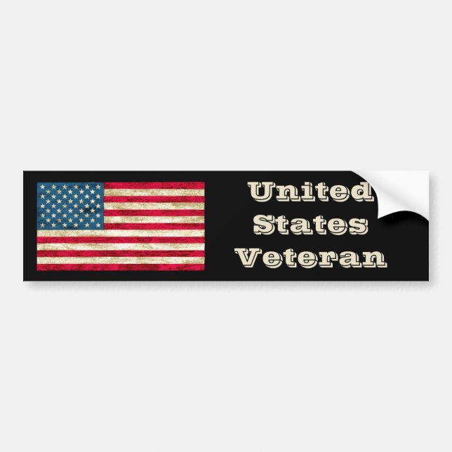 United Staaten Veteran American Flag Autoaufkleber (Vorne)