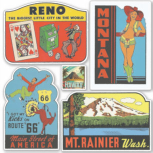 United Staaten Vintag Style Travel Stickers Aufkleber