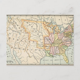 United States 1830 Historical Map Illustration Feiertagspostkarte