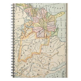 United States 1830 Historical Map Illustration Notizblock