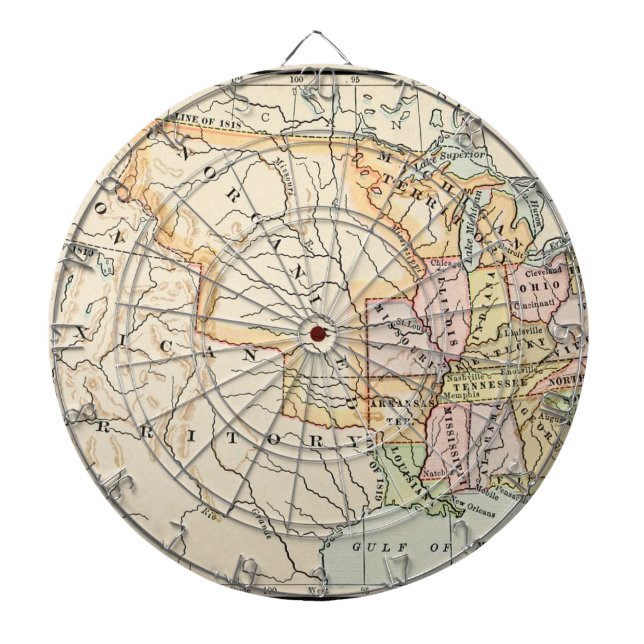 United States 1830 Historical Vintage Map Dartscheibe (vorne)