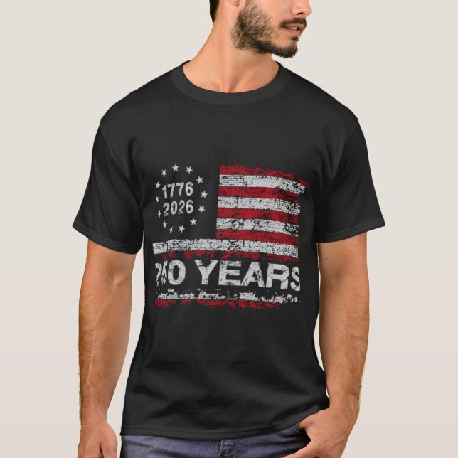 United States 250th Anniversary Birthday Retro USA T-Shirt (Vorderseite)