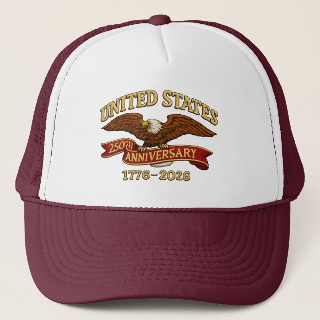 United States 250th Anniversary Dad Cap 1776–2026 Truckerkappe (Vorderseite)