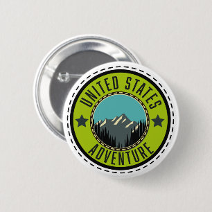 United States Adventure Logo Klassischer Rundaufkl Button