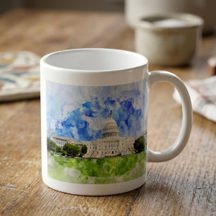United States Capitol in Washington DC Aquarell Kaffeetasse