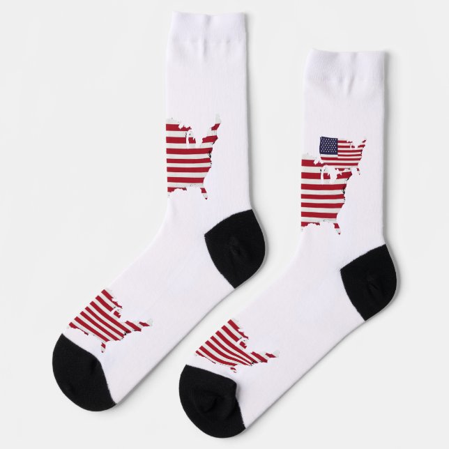 United States Map Filled with American Flag Socken (Linkes Detail)