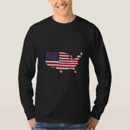 United States Map Filled with American Flag T-Shirt