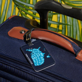 United States Map Teal Minimal Design Gepäckanhänger