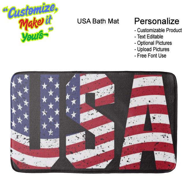 United States of America Flag Bath Mat Badematte (United States of America Flag Bath Mat.)