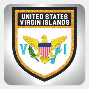 United- States Virgin Islandsflagge Quadratischer Aufkleber