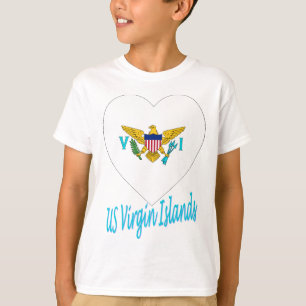 United- States Virgin Islandsflaggen-Herz T-Shirt