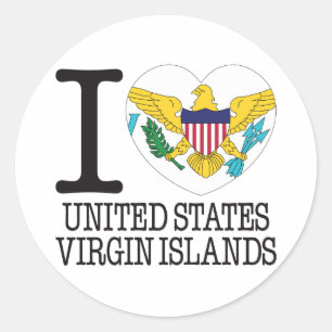 United- States Virgin IslandsLiebe v2 Runder Aufkleber