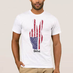 United USA Flag Peace Sign T-Shirt