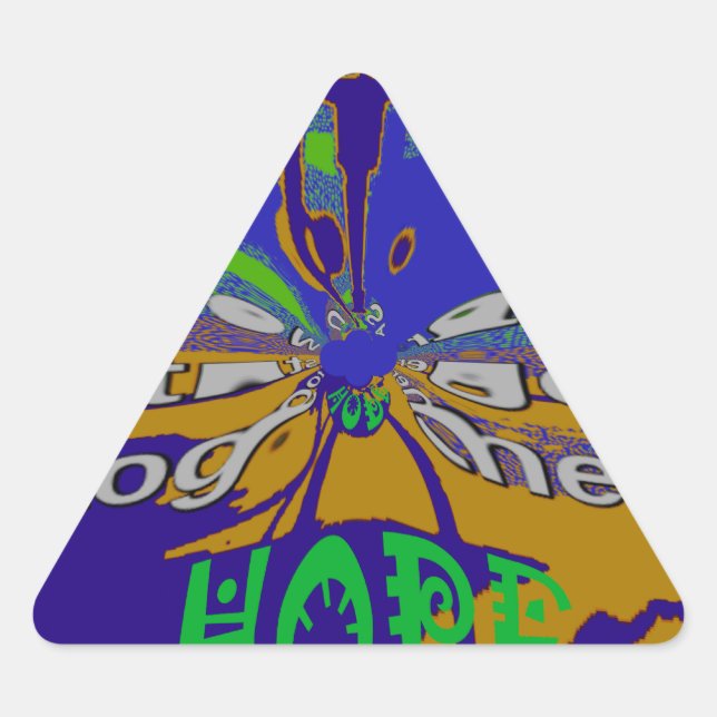 United USA Hope Stronger Together Dreieckiger Aufkleber (Vorderseite)