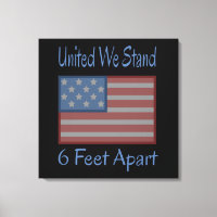 United We Stand 6 Feet Apart USA Flag