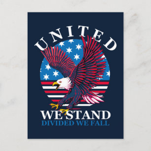 United We Stand - Adler und amerikanische Flagge Postkarte