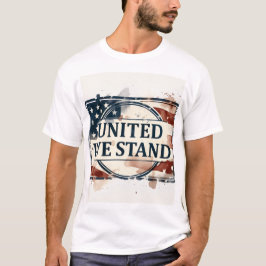 United We Stand Patriotic American Flag Watercolor T-Shirt