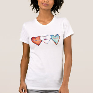 United We Stand Patriotic Hearts T-Shirt