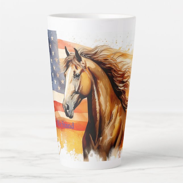 United We Stand Patriotic Horse Milchtasse (Vorderseite)