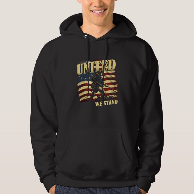United We Stand Patriotic July 4th American Revolu Hoodie (Vorderseite)