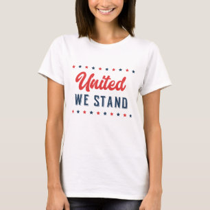 United We Stand Patriotic Word Art T-Shirt