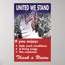 United We Stand - Pro-Gewerkschaft-Poster