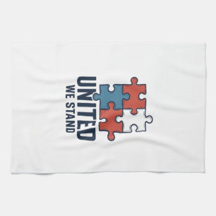 United We Stand Puzzle Teil Patriotisches Shirt De Geschirrtuch