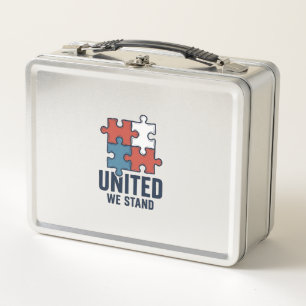 United We Stand Puzzle Teil Patriotisches Shirt De Metall Brotdose