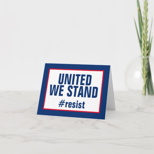 United We Stand Resist Red White Blue Karte (Vorderseite)