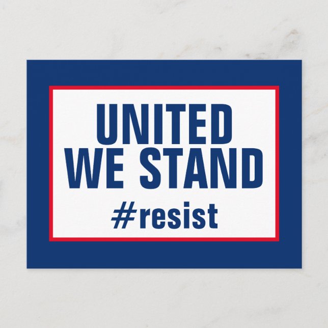 United We Stand Resist Red White Blue Postkarte (Vorderseite)